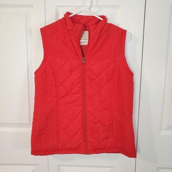 Relativity Red Quilted Vest Women's Size Medium - Picture 1 of 3